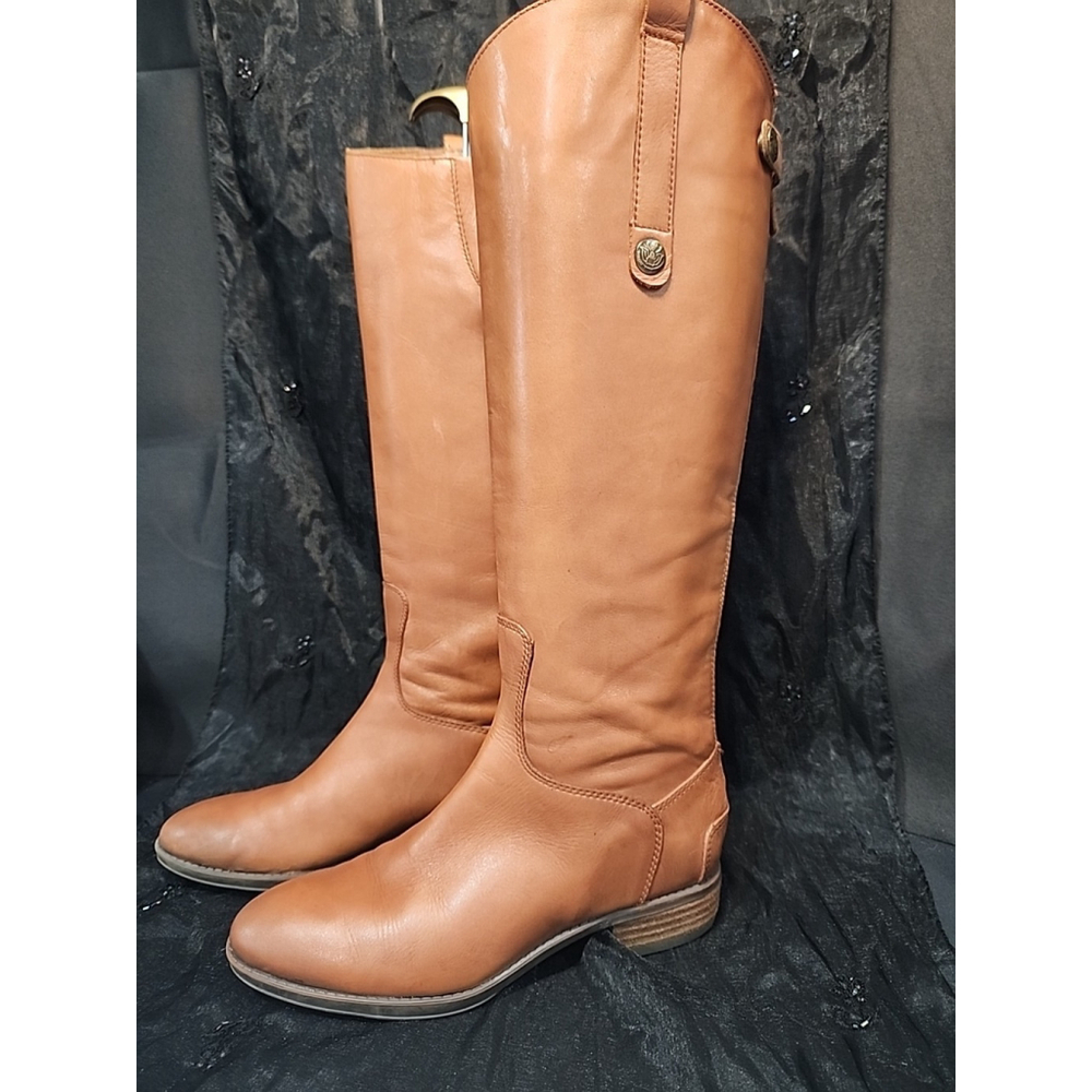 Sam Edelman Designer Penny Tall Brown Leather Knee High Riding Boots Size 6.5 - Picture 2 of 13